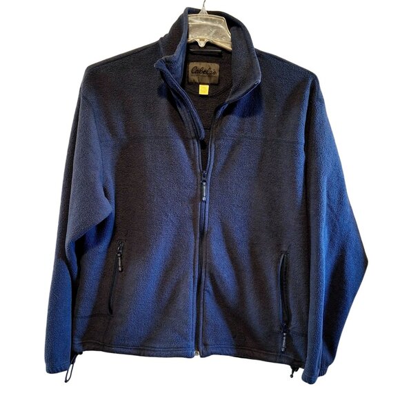 Cabelas Mens Navy Blue Full-Zip Fleece Jacket Size L Cozycore Classic Outdoor - Picture 1 of 7